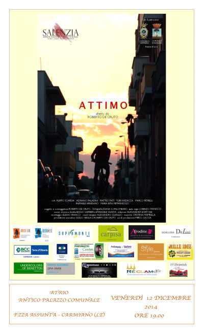 Venerdi 12 dicembre, ore 19:00, presentazione del cortometraggio ATTIMO