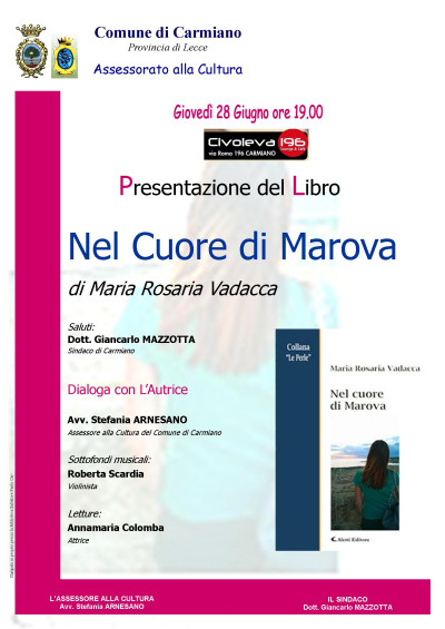 Presentazione del libro Nel cuore di Marova di Maria Rosaria Vadacca
