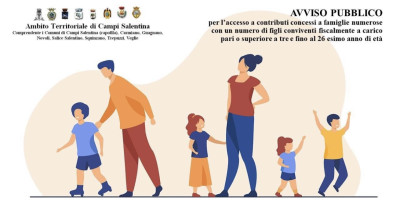 Avviso Pubblico: per l’accesso a contributi concessi a famiglie numerose.